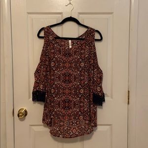 Floral Cold Shoulder Top